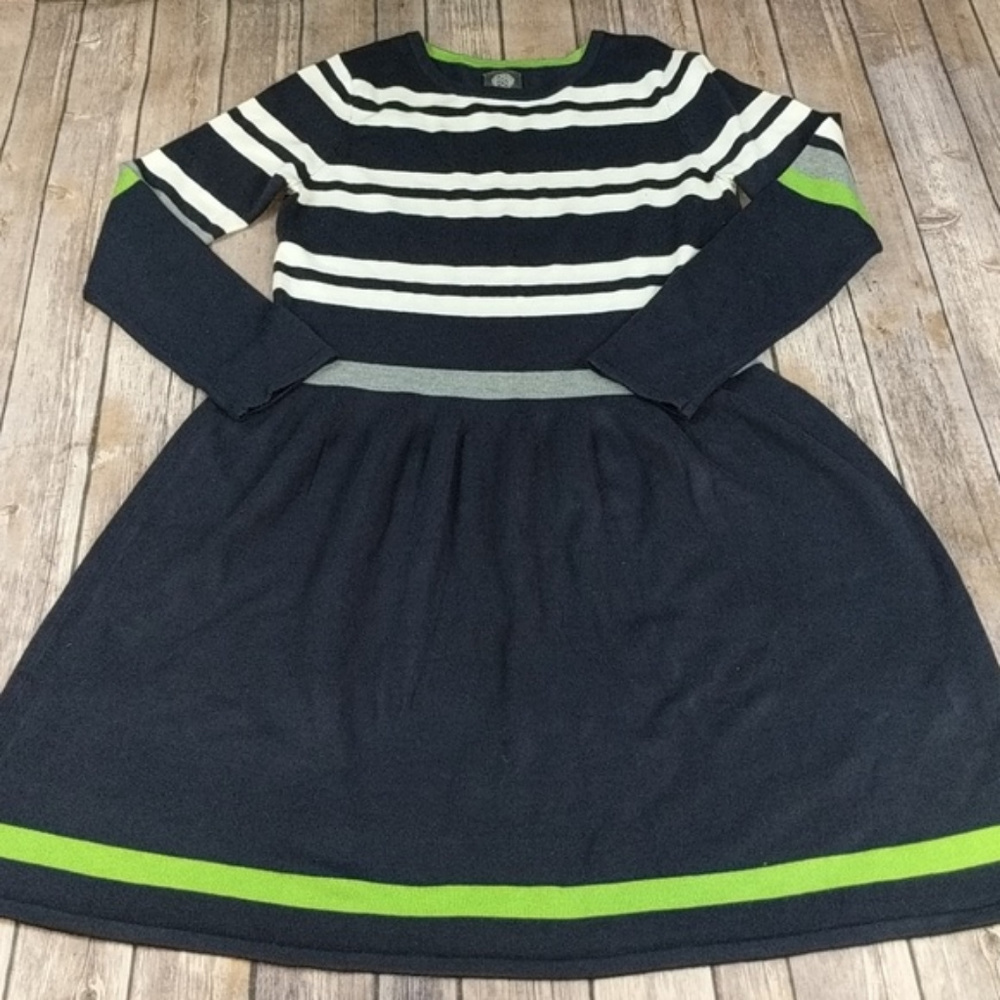 Vince Camuto Striped Navy Sweater Dress - Large